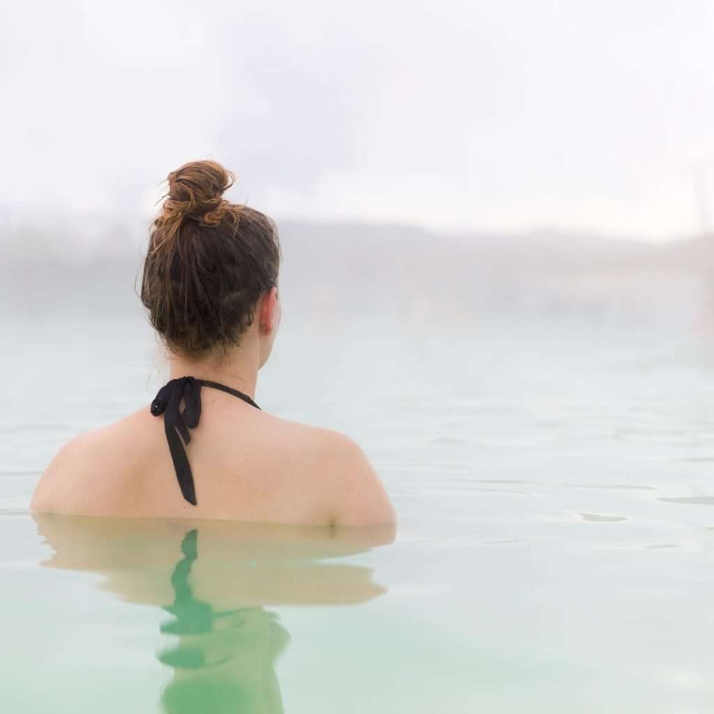 Woman Relaxing In Blue Lagoon At Iceland