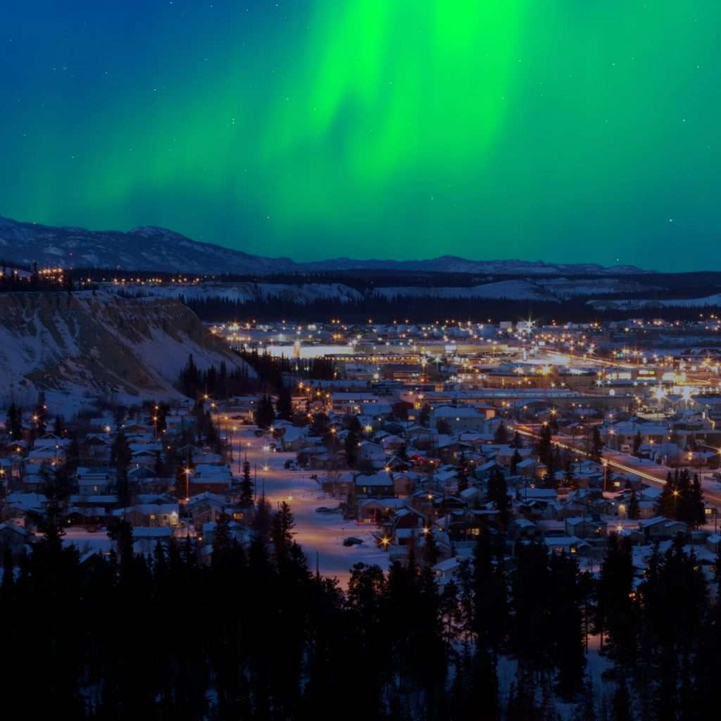 Northern Lights over Downtown Whitehorse