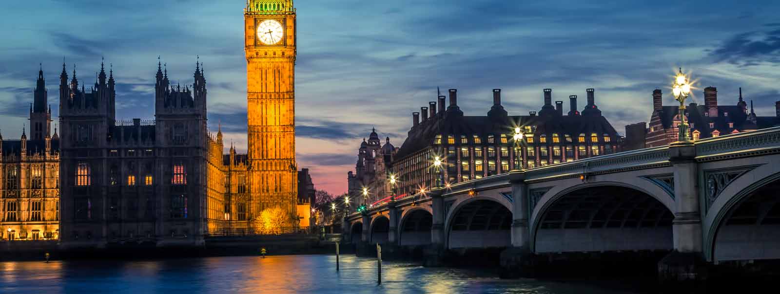 Westminster Bridge by night, London, UK