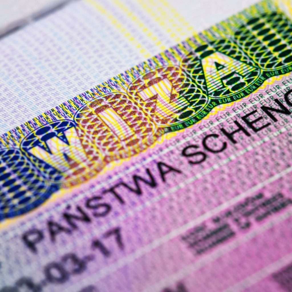 Schengen Visa Macro Shot