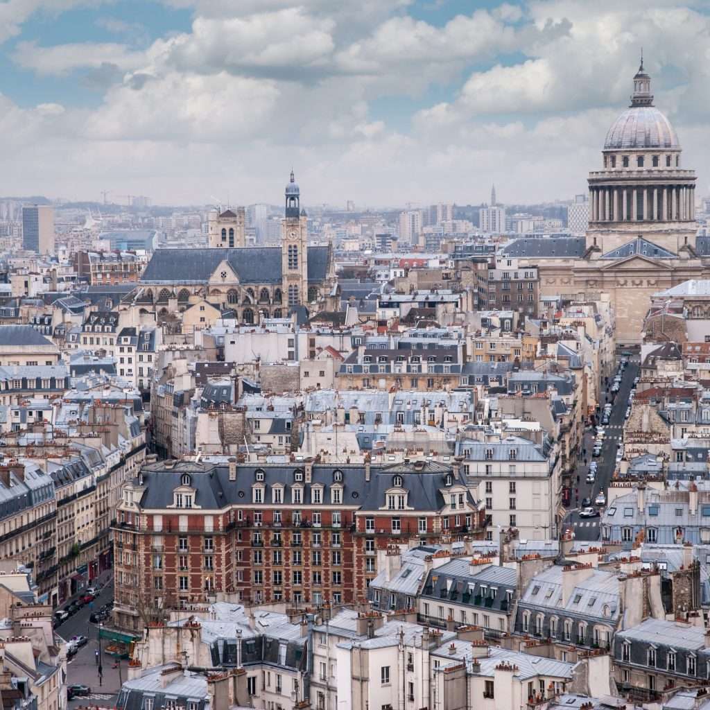 aerial view of Paris