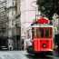 A view of Tram on the Street of Taksim istiklal